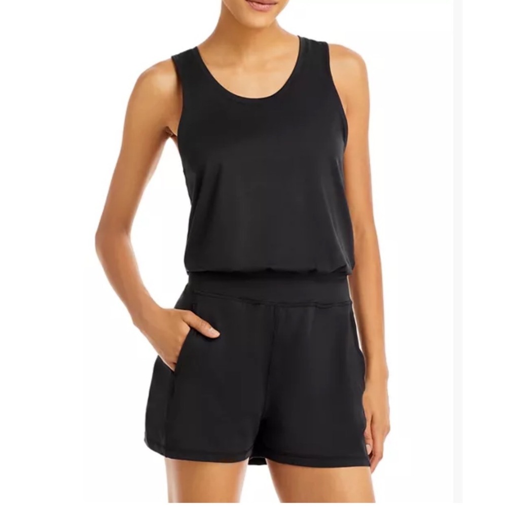Sweaty Betty Gary Racerback Romper Black Sleeveless Yoga Lounge SB8343 Size M